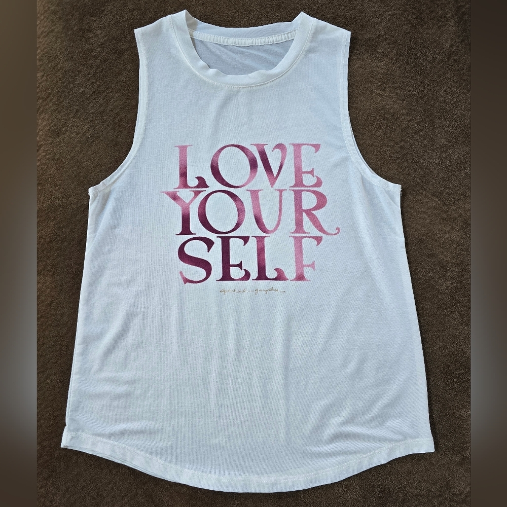 Spiritual Gangster White Pink Muscle Tee